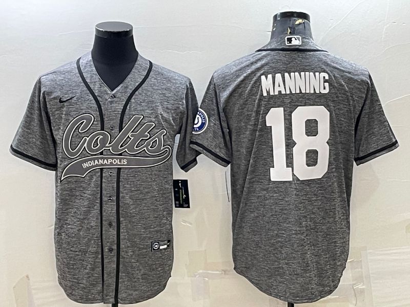 Men Indianapolis Colts #18 Manning Grey hemp ash 2022 Nike Co branded NFL Jerseys->san francisco 49ers->NFL Jersey